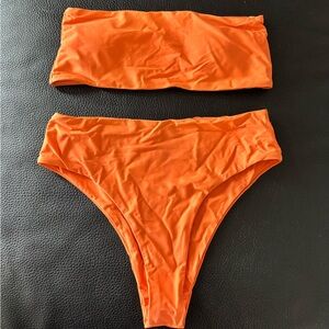 Orange Zaful Bandeau Bikini, Size Small